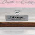 Personalised Birth Certificate Keepsake Box Pink