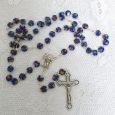 Christening Blue Murano Rosary Beads Personalised Tin