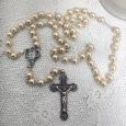 Pearl Rosary Beads in Naming Day Tin
