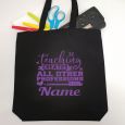 Teacher Tote Bag Glittered Print - Create
