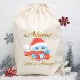 Personalised Christmas Santa Sack 80cm - Blue Bird