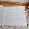 1st Birthday Guest Book White Silver Hearts