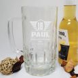 18th Birthday Engraved Personalised Glass Beer Stein (M)