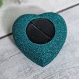 Jade Glitter Heart Urn For Ashes with Stand