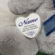 Personalised Keepsake Bear with heart Grey / Blue 40cm