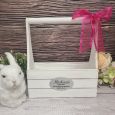 Rustic Wooden Easter Basket - White
