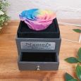 Eternal Rainbow Rose 100th Jewellery Gift Box