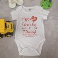 Personalised 1st Fathers Day Bodysuit -Heart