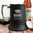 Graduation Engraved Black Beer Stein Mug