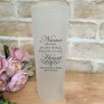 Memorial Quote Frosted Glass Vase