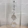 Christening Glass Candle Holder Angel Black Crystal