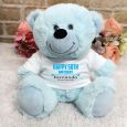 Personalised 50th Birthday Bear Light Blue Plush