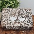 GodMother Tree Of Life Boho Carved Wooden Box