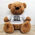 18th Birthday Personalised Bear with T-Shirt - Brown 40cm