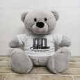 70th Birthday Personalised Bear with T-Shirt - Grey 40cm