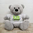 50th Birthday Personalised Bear with T-Shirt - Grey 40cm
