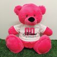 1st Birthday Personalised Bear with T-Shirt - Hot Pink 40cm