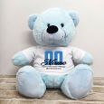 1st Birthday Personalised Bear with T-Shirt - Light Blue 40cm