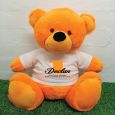 1st Birthday Personalised Bear with T-Shirt - Orange 40cm