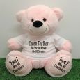 Custom Message Teddy Bear with T-Shirt Light Pink 40cm