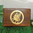 21st Birthday Unicorn Gold Inlay Wood Trinket Box