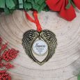 Memorial Angel Wings Christmas Photo Ornament Gold