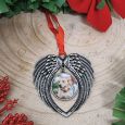 Pet Memorial Angel Christmas Photo Ornament Silver