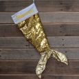 Mermaid Tail Sequin Christmas Stocking - Gold