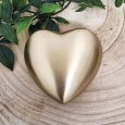 Pet Memorial keepsake Urn For Ashes Gold Brass Heart