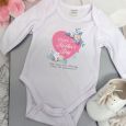 Personalised Mothers Day  Bodysuit -Floral Heart