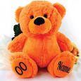 Personalised 1st Birthday Teddy Bear 40cm Plush Orange