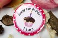 Personalised 13th Birthday Cupcake Badge