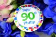 Personalised 90th Birthday Party Badge 