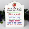 Teacher Class Rules Plaque - Personalised Gift