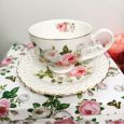 Cup & Saucer Set in 60th Birthday Box - Butterfly Rose