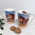 80th Birthday Mug Set in Personalised Heart Box - Horse