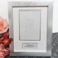 Naming Day Photo Frame Silver Wood 4x6 Photo
