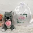 Flower Girl Koala Bear Personalised Satin Gift Bag
