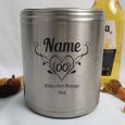 40th Birthday Engraved Silver Stubby Can Cooler  (F)