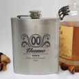 30th Birthday Engraved Personalised Silver Hip Flask (F)