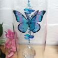 16th Birthday Glass Candle Holder Blue Butterfly