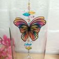 50th Birthday Glass Candle Holder Rainbow Butterfly