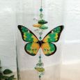 50th Birthday Glass Candle Holder Green Butterfly