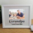Grandpa Personalised Photo Frame 4x6 Glitter White