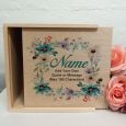 Personalised Wooden Gift Box - Blue Floral