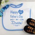 Personalised 1st Father's Day Baby Boy Bib