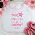 Personalised 1st Fathers Day Baby Girl Bib