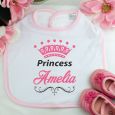 Personalised Princess Baby Girl Bib - Pink