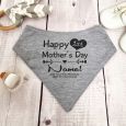 1st Mothers Day Bandana Dribble Bib Grey
