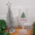 Christmas Frosted Wine Glass Goblet Pretty Tree